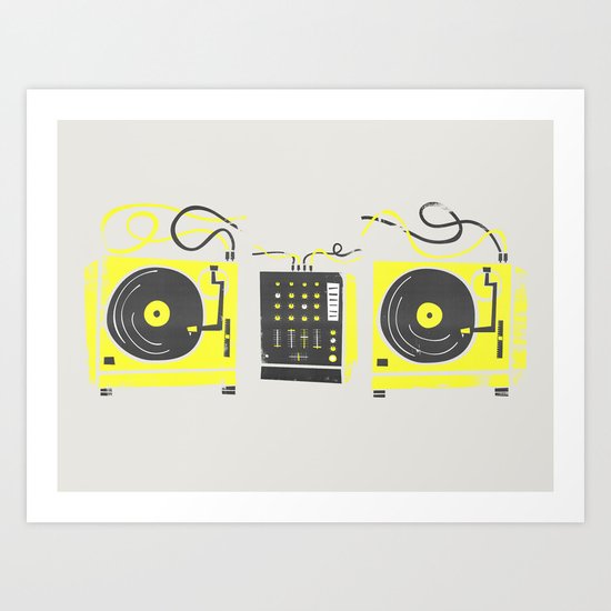 DJ Vinyl Decks Art Print