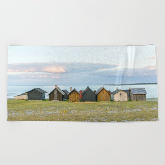 Fishing huts hutte 7 Beach Towel