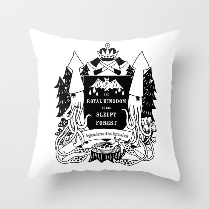 The Royal Kingdom of the Sleepy Forest Throw Pillow