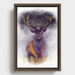 Xmas Elk Framed Canvas