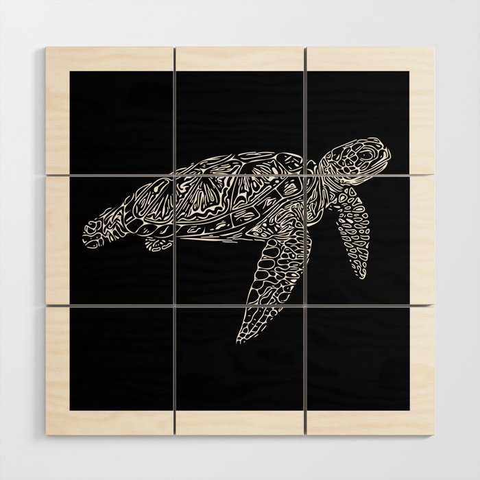 Elegant Vintage Turtle Perfectly Balanced Wood Wall Art