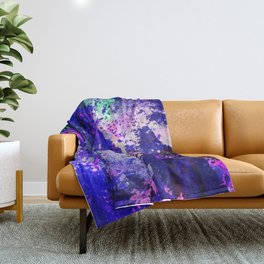 Freedom - Abstract In Blue And Purple Throw Blanket