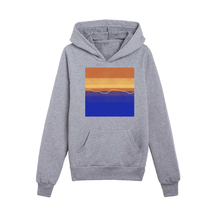 Diagonal stripe in orange and blue Kids Pullover Hoodie