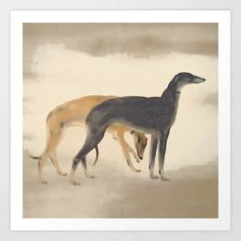 Two Sighthounds Art Print