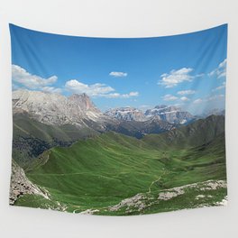 Green Mountain Valley Alpine Landscape Wall Tapestry