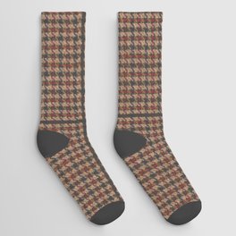 Vintage Brown Houndstooth Tweed  Socks