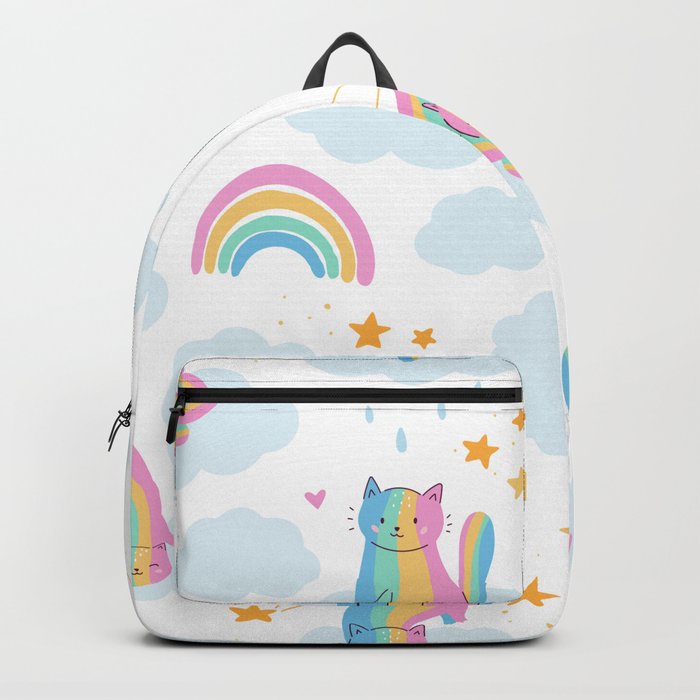 Cute Rainbow Cat Patterned Design Backpack