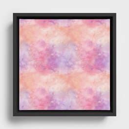 Pink Nebula Painting Framed Canvas