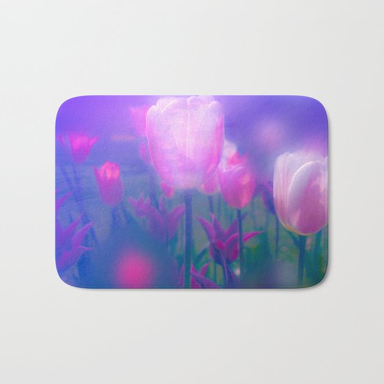 Glowing Tulips Bath Mat