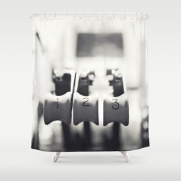 Thrust Levers in Black and White Shower Curtain