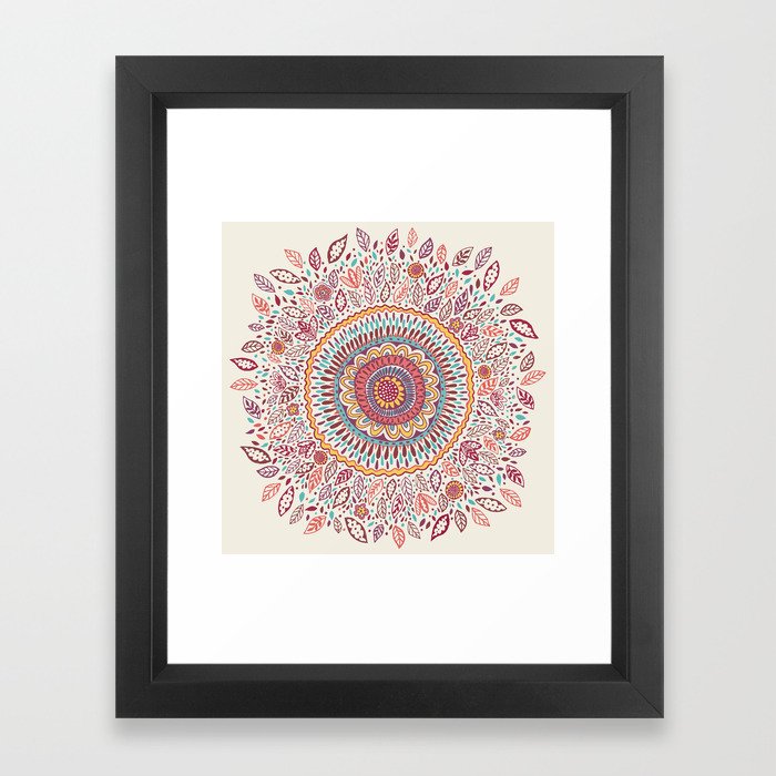 Download Sunflower Mandala Framed Art Print by janetbroxon | Society6