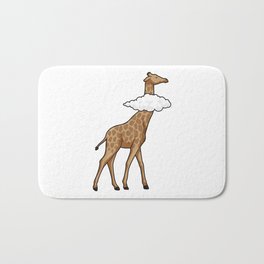 Giraffe with Cloud Bath Mat | Gift, Africa, Graphicdesign, Men, Funny, Neck, Birthday, Ruminant, Masaigiraffe, Mammals 