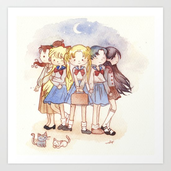 School Sailors Art Print
