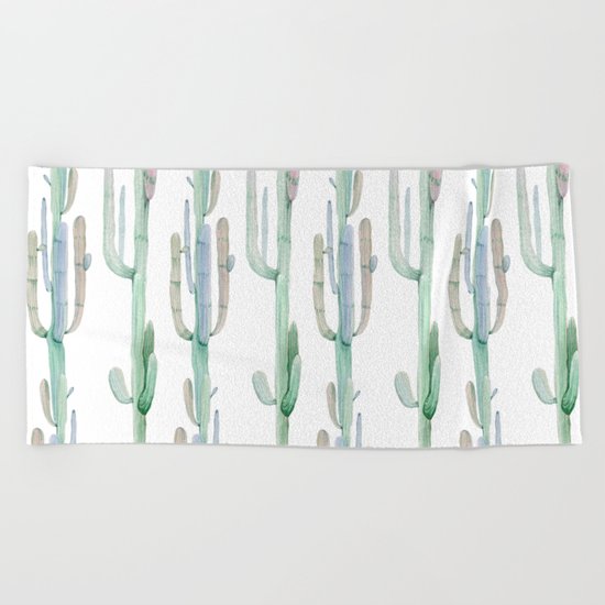 Arizona Wilderness Cactus Pattern Beach Towel