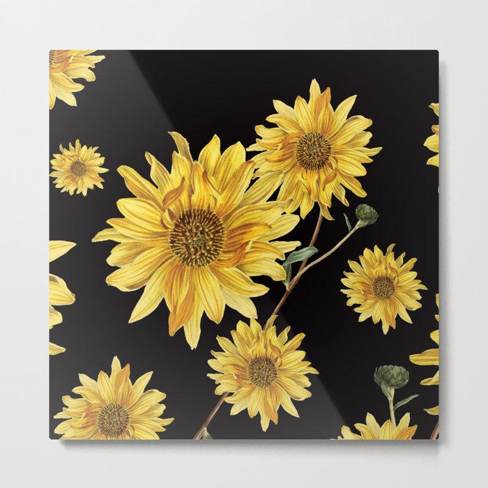 Sunflower Pattern 2 Metal Print