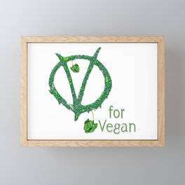 V for Vegan Framed Mini Art Print