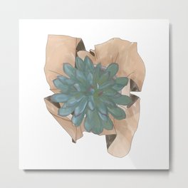 Succulent Metal Print | Succ, Graphic, Succulent, Blue, Digital, Cacti, Cactus, Plants, Graphicdesign, Green 