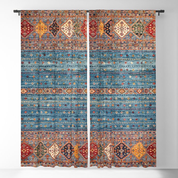 Traditional Vintage Moroccan Carpet Blackout Curtain