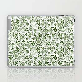 Green Eastern Floral Pattern Laptop Skin