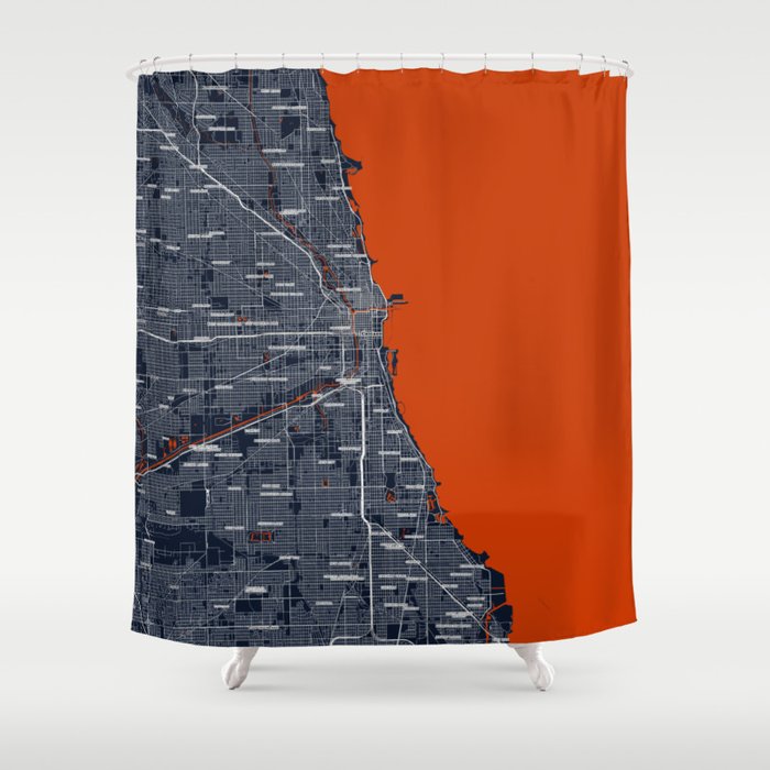 Fanmap Nfl Chicago 01 Shower Curtain By Hometownpride Society6