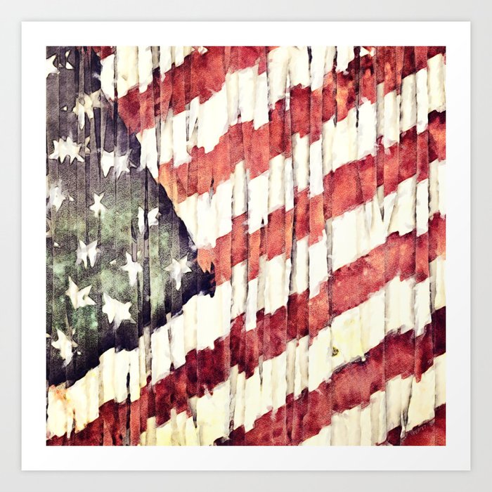 Patriotic American Flag Abstract Art Print By Politics Society6