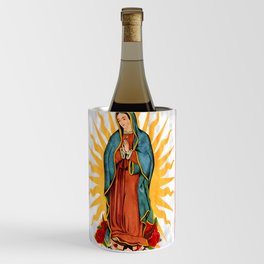 rose • Mexico • flowers • sun • flag • Madonna • Maria • Regina Mundi • Saint Mary • Virgin of Guadalupe Wine Chiller