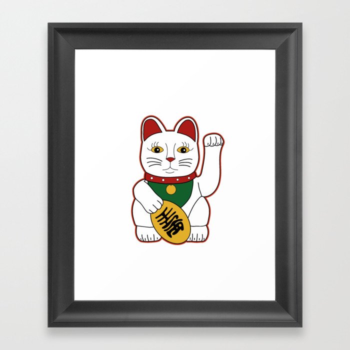 Maneki Neko - lucky cat Framed Art Print