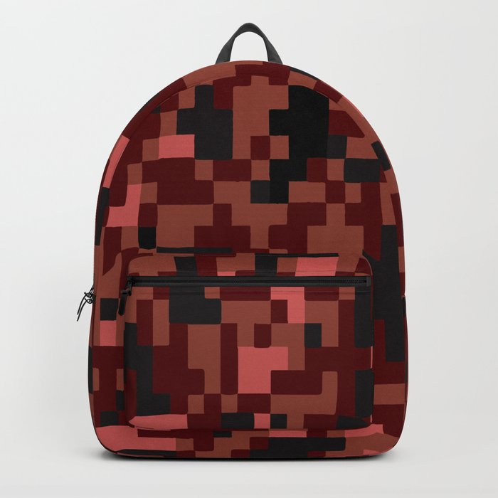 Red top camo backpack
