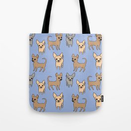 Chihuahua chihuahuas - blue Tote Bag