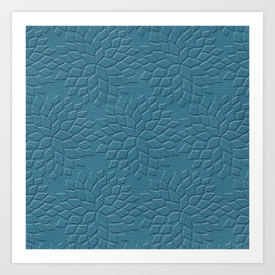 Leather Look Petal Pattern - Niagara Color Art Print
