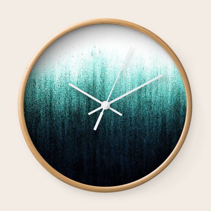 Teal Ombré Wall Clock by Caitlin Workman Society6