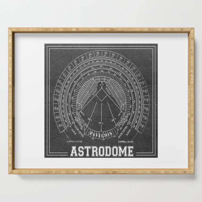Vintage Diagram of Astrodome Baseball Seating Guide: ticket sales, Astros, Houston, Texas, decor, accent piece, gift idea, Houston lover, Astros lover, home, office, work space, gift idea Serving Tray