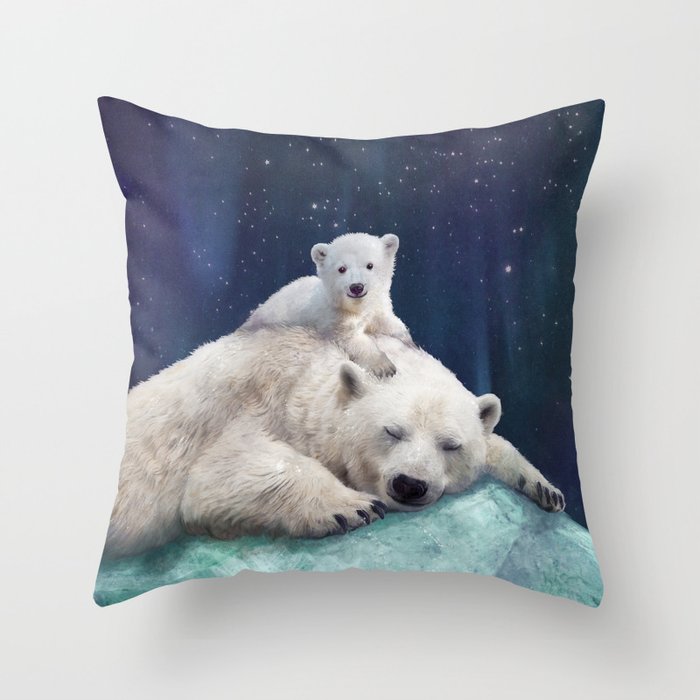 Polar Bears Throw Pillow