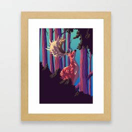 Deer at Sunset Framed Art Print