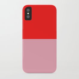 Watermelon Red & Peach Pink Color Block  iPhone Case