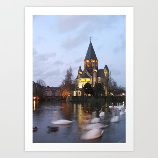 Metz Swans Art Print