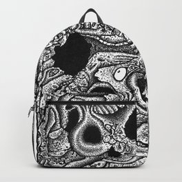Cave Mind Backpack | Surreal, Britishartist, Dark, Ink, Traditionalart, Fantastic, Psychedelic, Detailed, Drawing, Trippy 