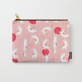 Cute unicorn & red balloon on circus track  Carry-All Pouch