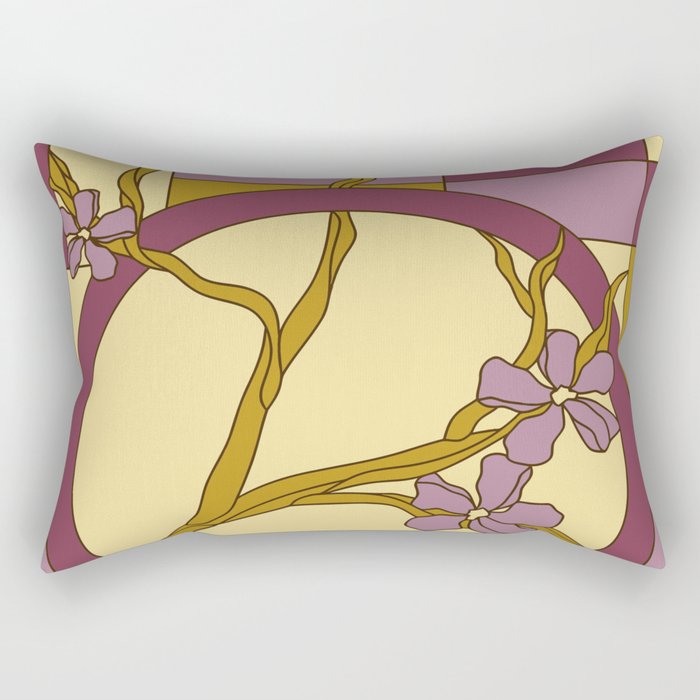 Lilac modern art nouveau flowers Rectangular Pillow