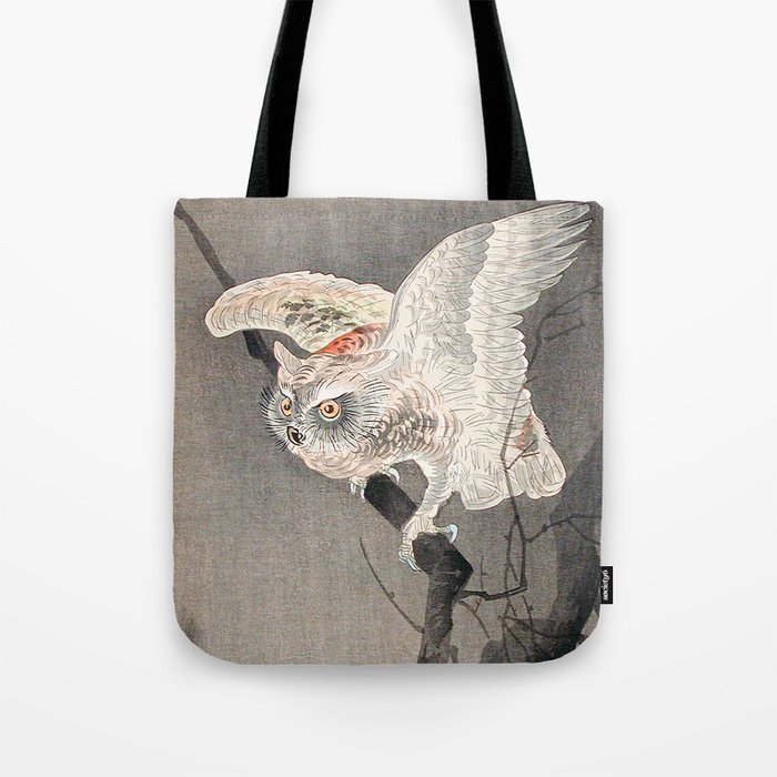Vintage Japanese Painting Of Owl  Tote Bag