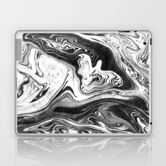 Mishiko Spilled Ink Abstract Marble Painting Black And White