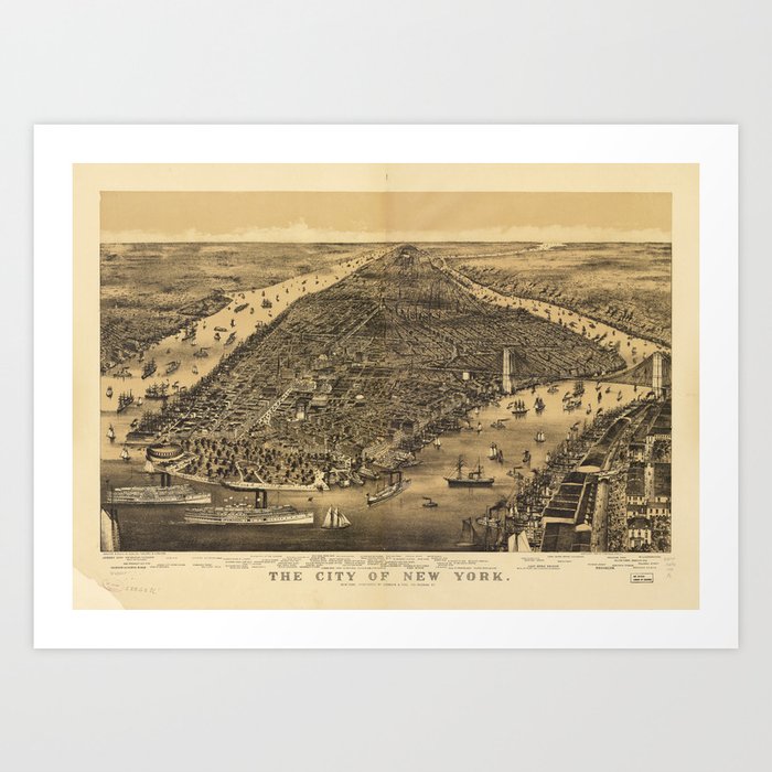 The City of New York by Currier & Ives (1889) Art Print