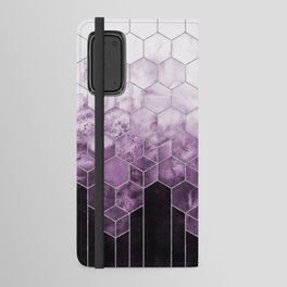 Cubes of Silver - Violet Purple Nights Geometric Android Wallet Case