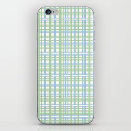Spring Plaid Pattern in Light Green, Baby Blue, and Cream iPhone Skin