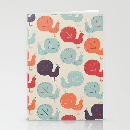 Peacock Pattern Stationery Cards