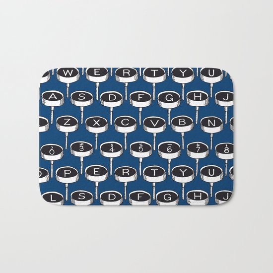 Infinite Typewriter_Blue Bath Mat