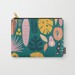 Jungle vibe Carry-All Pouch | Wild, Hawaiian, Curated, Graphicdesign, Floral, Monstera, Papaya, Jungle, Fruites, Art 