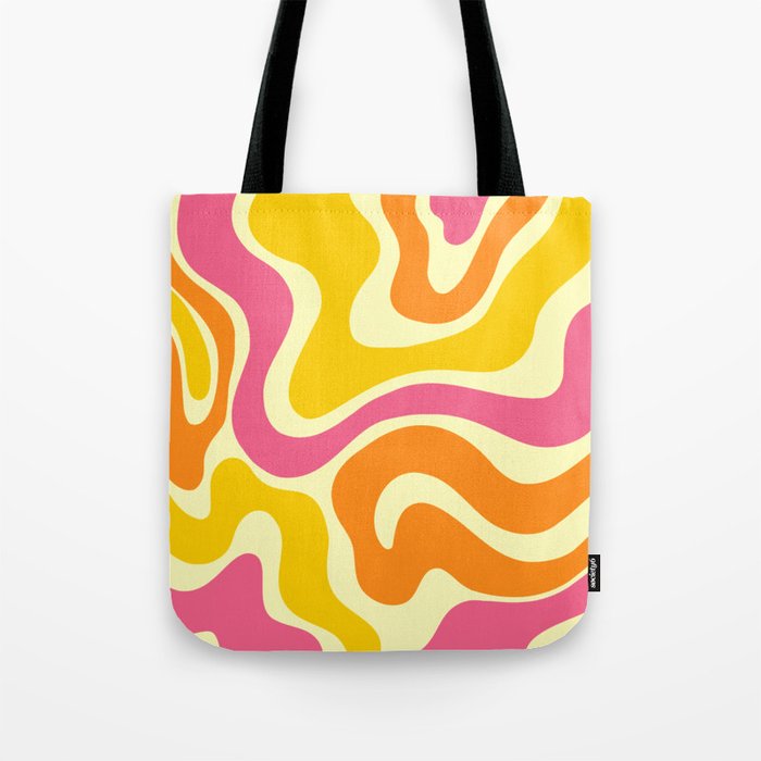 Warped Swirl Marble Pattern (pink/orange/yellow) Tote Bag