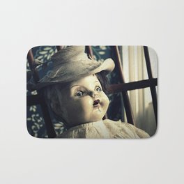 Old Creepy Doll with Funny Hat Bath Mat | Color, Scare, Dolls, Digital, Toys, Doll, Antique, Photo, Creepy, Old 