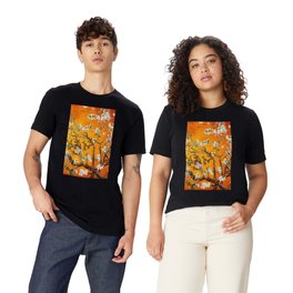 Vincent van Gogh Blossoming Almond Tree (Almond Blossoms) Orange Sky T Shirt